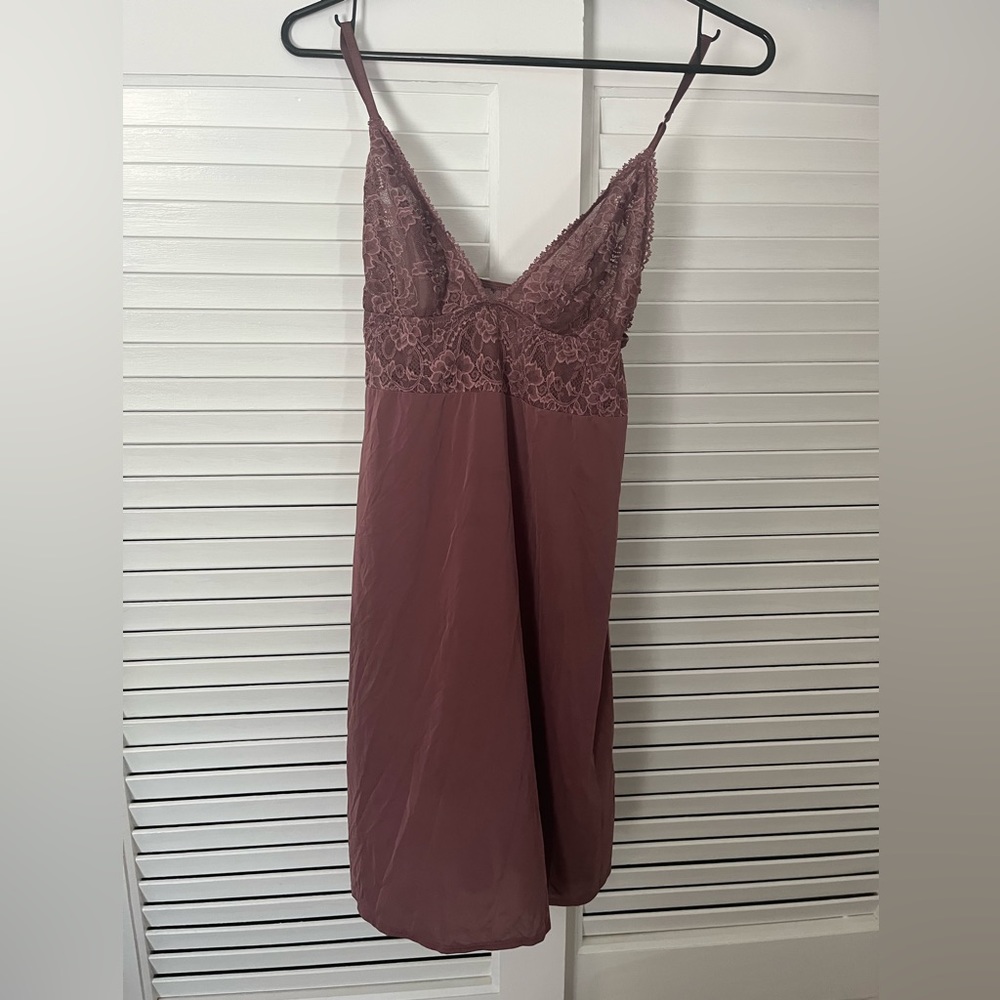 Mauve satin nightgown lingerie size Small